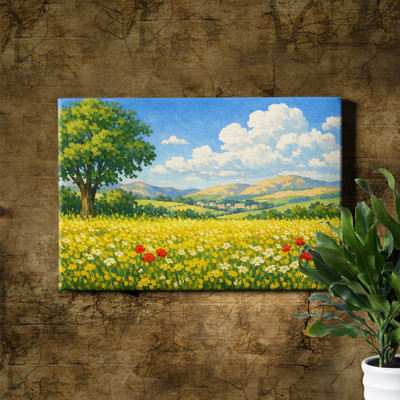Countryside Wildflower Landscape Wall Art
