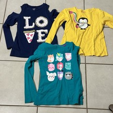 Carter s, Circo Crazy 8 Kids Girl Graphic Long Sleeve Shirt size M 7/8