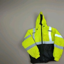 Tingley J24122 High Visibility Rain Jacket With Hood, Polyester, Class 3 R,