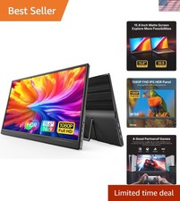 15.6 inch Portable Monitor 1080P FHD Travel Display HDMI/USB-C Compatible wit...