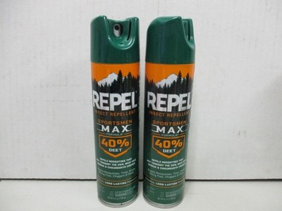 2 Cans Repel Insect Repellent Sportsmen Max Formula 40% DEET Aerosol
