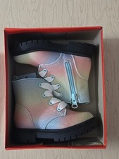 Cat  Jack Combat Boots Amaya Toddler Girls Sz 6 Rainbow Glitter Lace Up