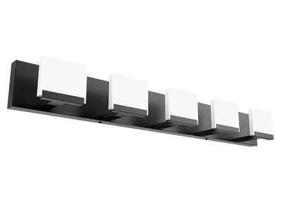 Ralbay LED Modern Bathroom Vanity Light - 5 Light Acrylic Matte Black Vanity Lig