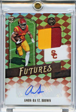 Amon Ra St Brown 2021 Panini Legacy Futures Patch Autographs #FP-AS Ruby /100