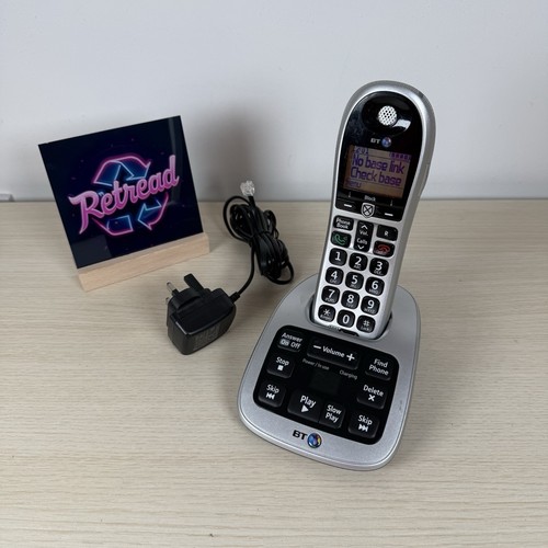 BT 4600 Single Cordless Phone Answer Machine Large Buttons Loud Speaker
