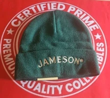 Jameson Irish Whiskey Dark Green Beanie Hat with Embroidered Logo~Unisex~