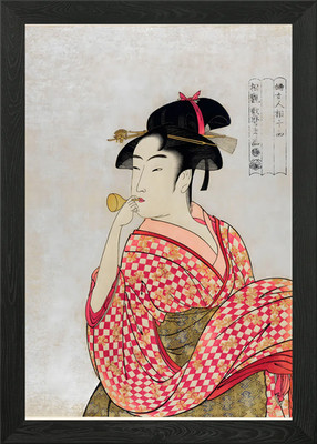 Ukiyo e Japanische Geisha gerahmtes Wandbild Poster Leinwanddruck Bild