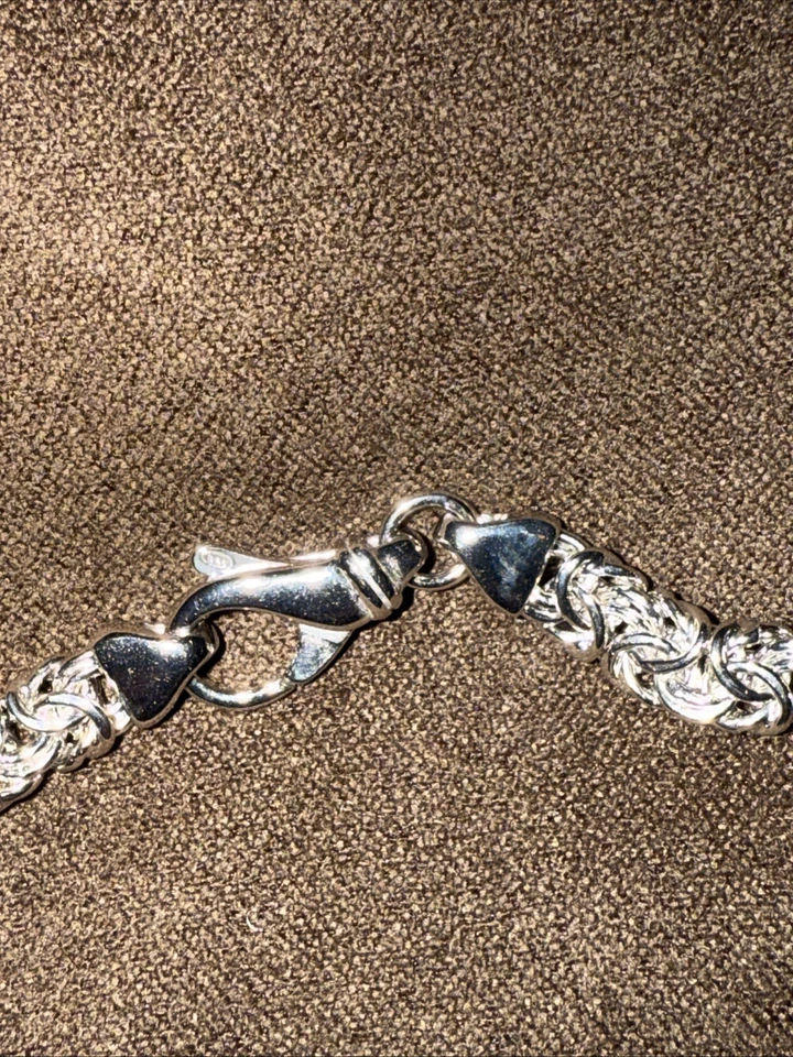 Collar italiano bizantino de plata de 18 pulgadas - nunca usado, nuevo con caja Foto 4 de 4