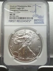 2020 P American Silver Eagle Emergency Production First Releases NGC MS70