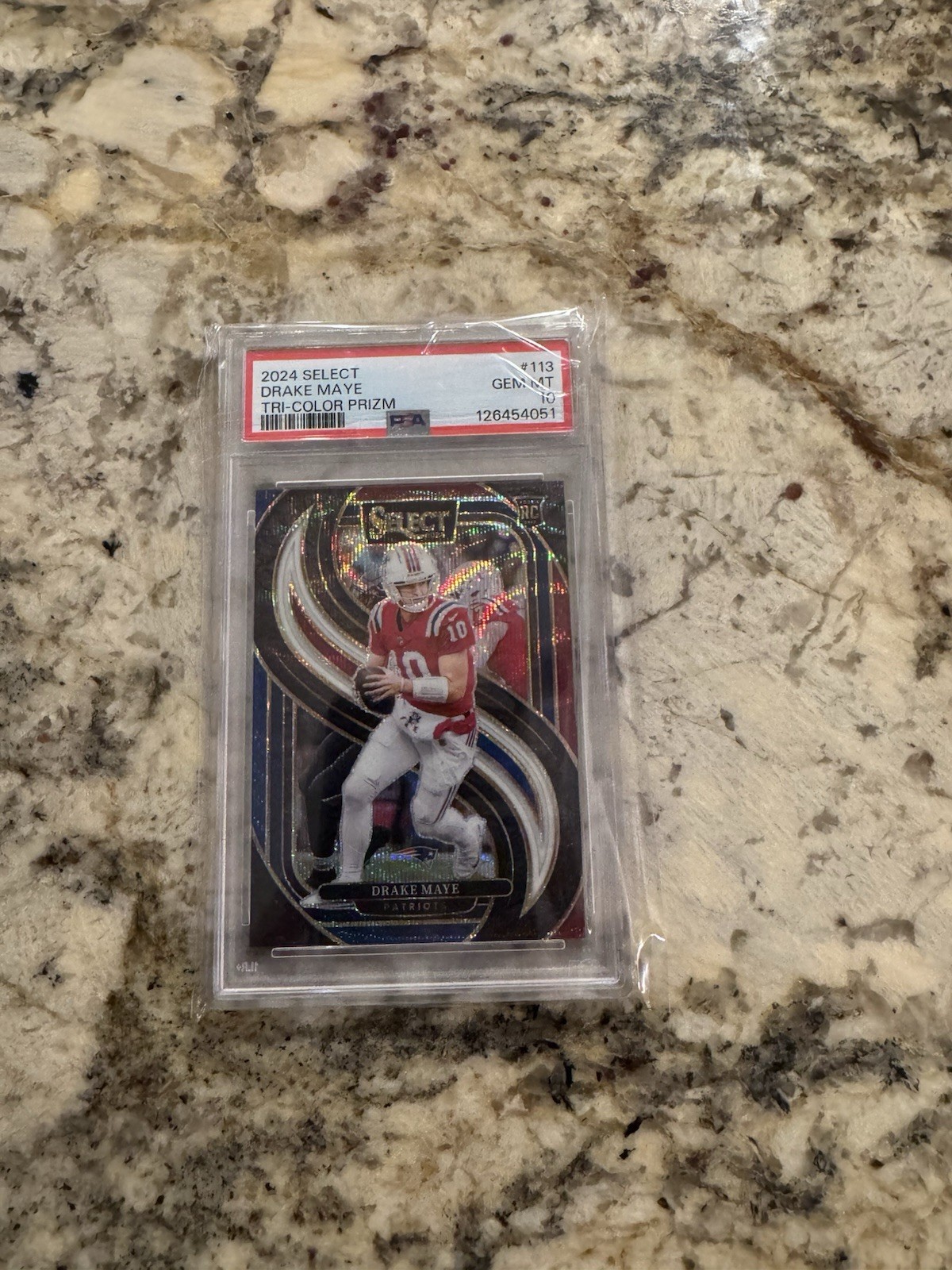 2024 Panini Select - Premier Level Drake Maye #113 Tri-Color Prizm /249 (RC)