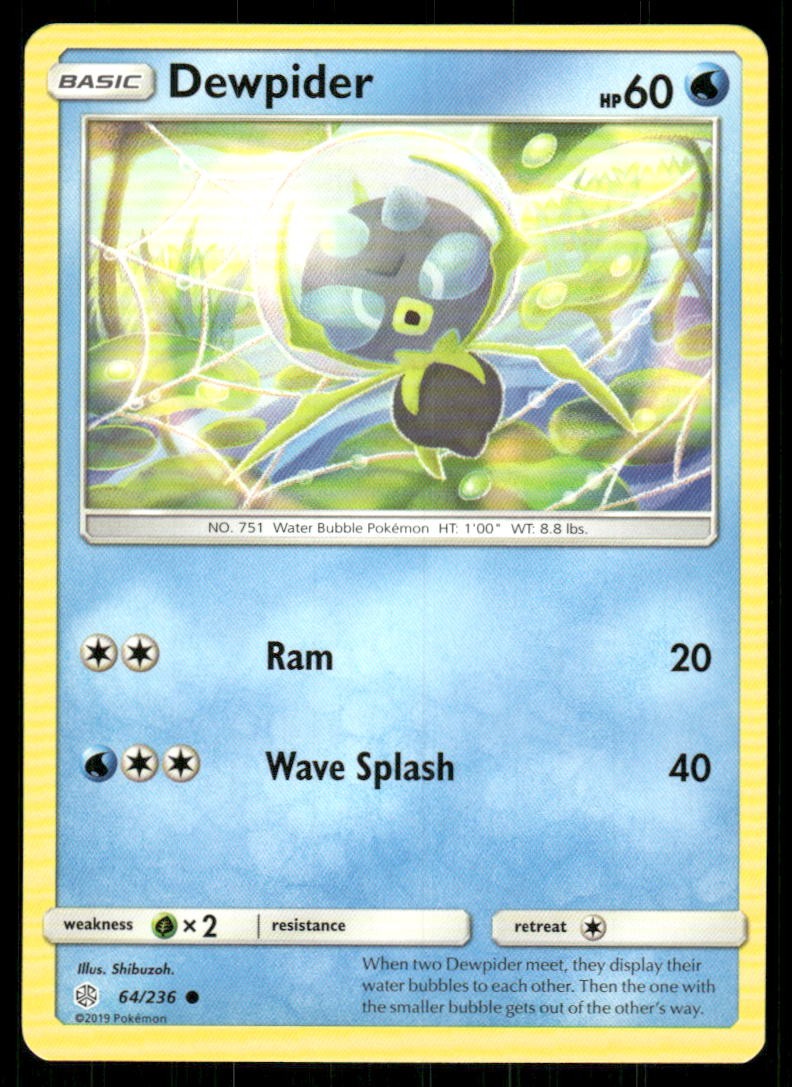 Dewpider 64/236 Common Cosmic Eclipse Pokemon Lightly Played