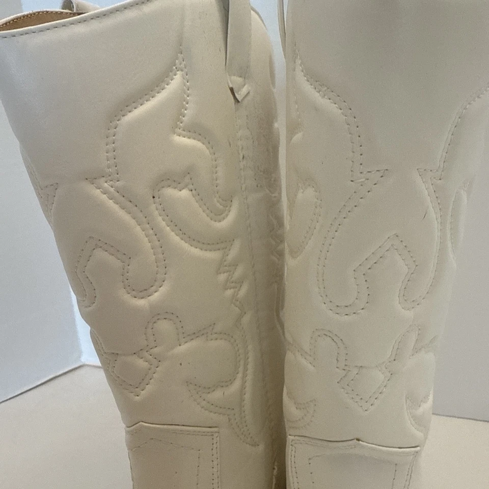 Botas blancas Soda Reno vaqueras occidentales punta en punta media pantorrilla para mujer talla 8 Foto 4 de 4