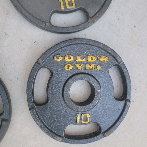 Gold's Gym (4) 10 Pound 2" Olympic Barbell Weight Plates Easy Grip 40 total lb - Picture 7 of 8