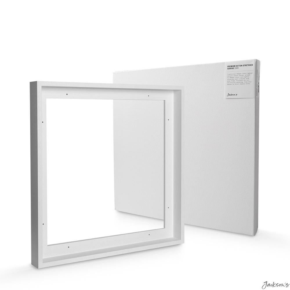 Jackson's : 50x50cm (Apx.20x20in) 38mm Canvas and White 44mm Rebate Ready-Mad...