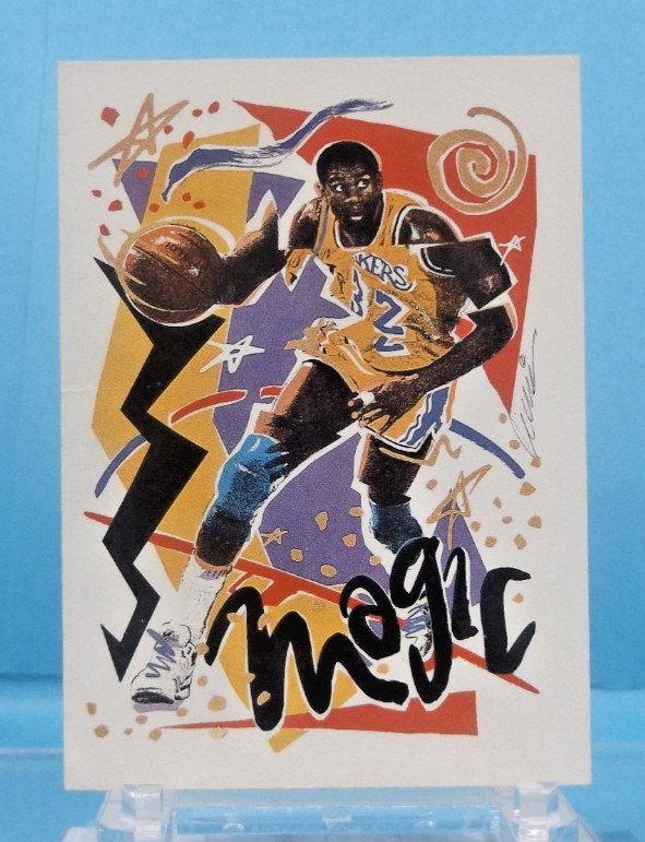 1990 NBA Hoops #367 - Magic Johnson Art Card - Los Angeles Lakers - Very Good