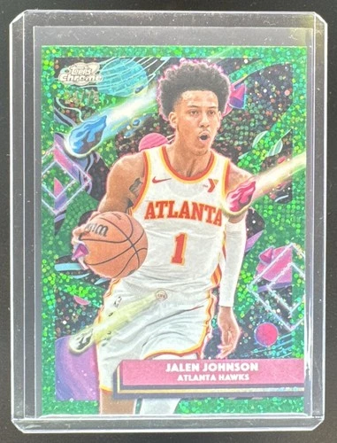 Jalen Johnson 2025 Topps Cosmic Chrome #29 Green Space Dust Refractor /75
