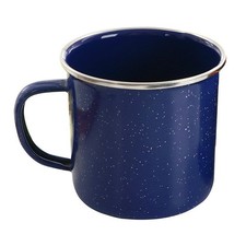 Dauerhaft Emaille Camping Becher Ungefähr 100g Zubehör 1 Stück 330 Ml Blau