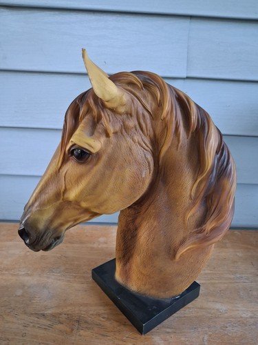 Vtg Decorative Die Cast Resin Horse Head Bookend Bust 7.5 in. - Picture 2 of 5