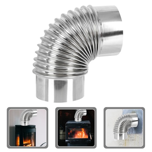 Firewood Heating Stove Stainless Steel Elbow Chimney Pipe Flue Exhaust - Picture 6 of 12
