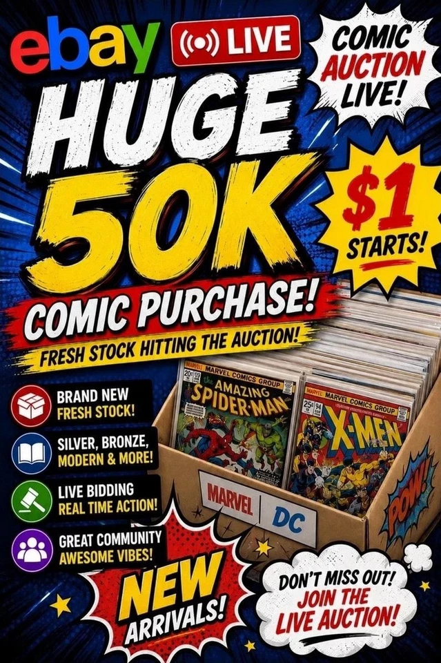 PART 2 💥 MASSIVE COMIC AUCTION! New Collection Arrived! $1 Starts! 🔥