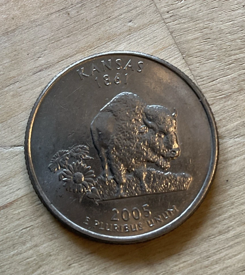 2005-P Kansas Quarter Error Coin, “In Od We Rust" Circulated As Is *READ*** - Image 2 of 2