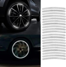 20PCS Wheel Stripe Reflective Stickers, Night Safety Warning Stic Color: White
