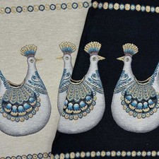 Pannello Gobelin Pavoncelle Sarde Lurex Coppia 45x45 Cm 7405