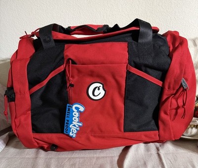 Cookies Sf Smell Proof Duffle Bag Red Black Adjustable Strap Pockets