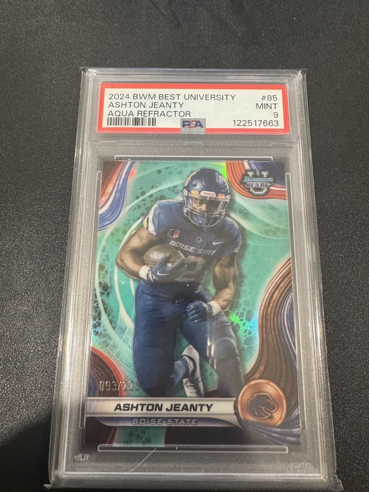 2024 Bowman's Best University - Ashton Jeanty #85 Aqua Refractor /225 (RC)