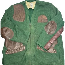 Bob Allen Vtg 50s Gun Club Sportswear Hunting Shooting Zip Wool Sweater Sz 44 US