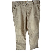 Carhartt Carpenter Pants Mens 40x30 Tan Relaxed Fit Canvas Utility Workwear