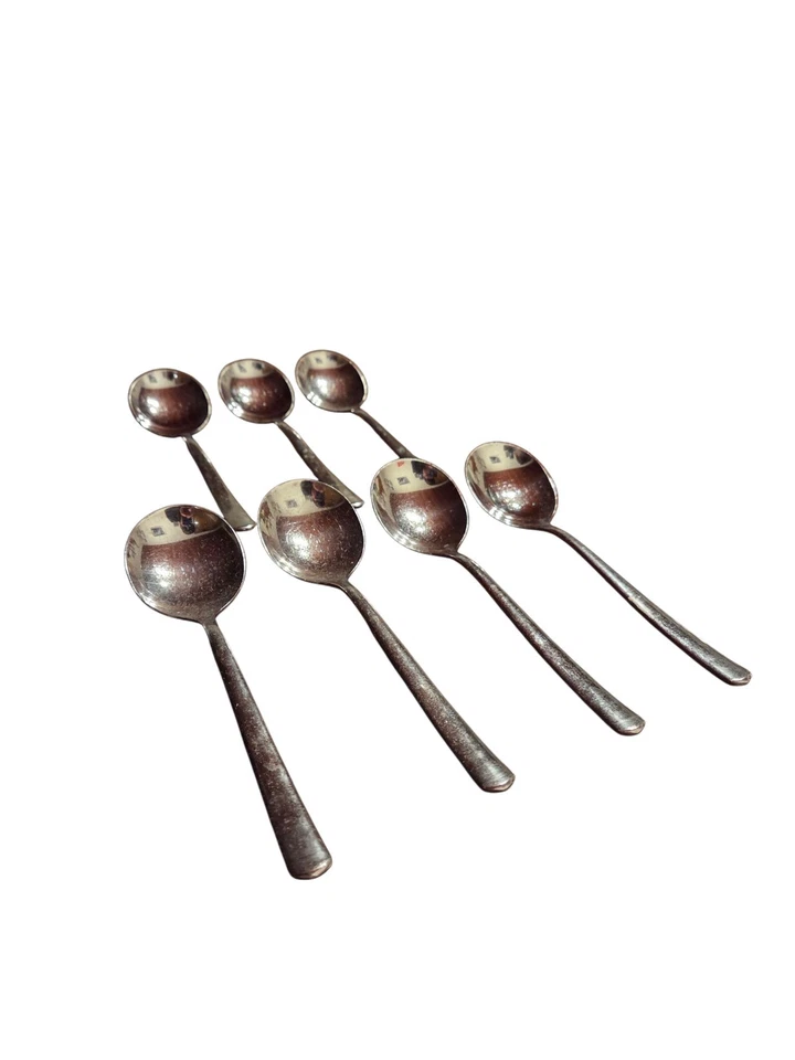 WMF Cucchiai Da Zuppa Cromargan 7 Pezzi Usati Design Moderno - Immagine 4 di 4
