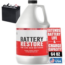Battery Restore For Lead Acid Batteries - Made In USA - 64oz Formulated Clear