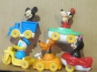 Vintage Illco Little People Disney Mickey Minnie Pluto Donald Goofy 5 Vehicles