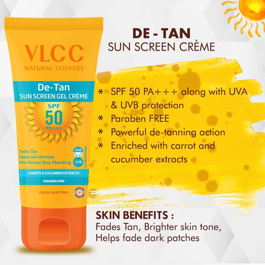 Crema en gel protector solar VLCC De Tan FPS 50 PA+++ se desvanece bronceado y mejora el brillo 125 g Foto 2 de 3