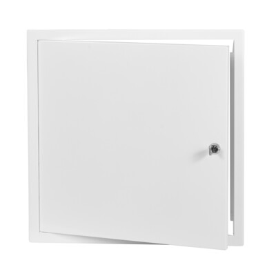 Weißmetall Zugangsplatte 500 mm x 500 mm mit Schloss / Schlüssel Revisionstürklappe