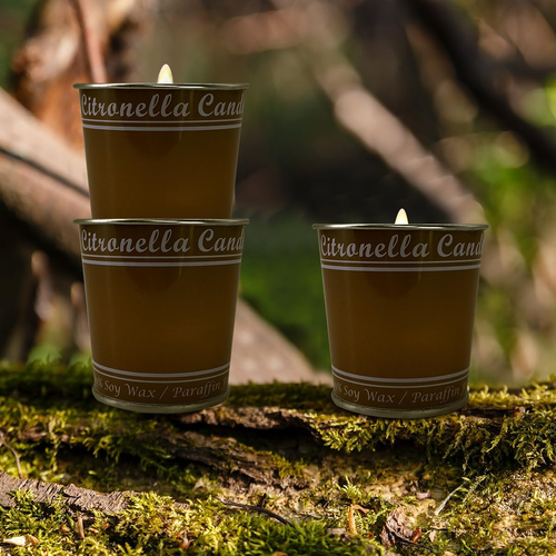 Outdoor Citronella Candles Summer Enhanced Scents 9 Pack 2"x2" Camping Candle - Picture 12 of 12