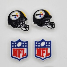 NFL Pittsburgh Steelers Football Helmet For Crocs Shoe Charms Jibbitz - 4 pieces
