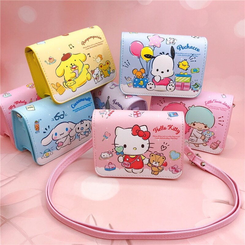 melody Cinnamoroll Pochacco PU Magnetic Button Small Messenger Bag