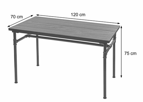 Esstisch HWC-H10b, Bistrotisch, Industrial Gastronomie schwarz-braun 120x70cm - Bild 7 von 7