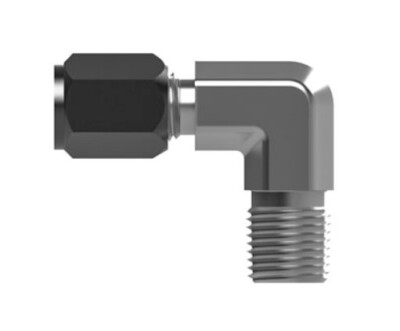 1/2'' Tube Flareless x 1/4'' MNPT 316ss Male Elbow Fitting SSP AM8-4ME