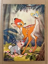 3D lenticular postcard/give-a-way Bambi & Thumper 60/70's unused Japan