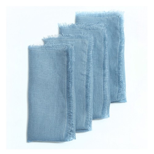 Napkins-Pure 100% Linen , Rustic Party Dinner Fringed Fabric Napkins Handmade - Picture 17 of 132