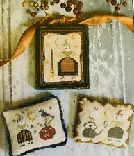 New Pineberry Lane THREE LITTLE WITCHES Cross Stitch Pattern Chart