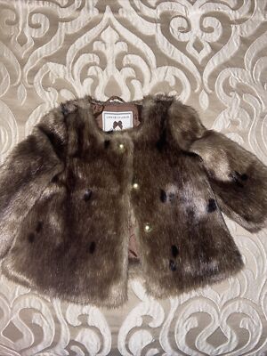 Baby Girl Faux Fur Coat Jacket Sz 