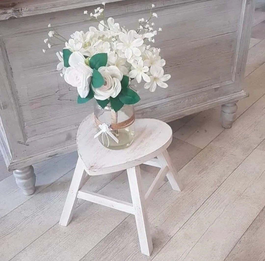 White wooden online footstool