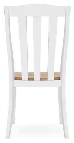 Ashbryn Dining Chair, Set of 2, 21" W x 21" D x 40" H, White & Light Brown - Picture 5 of 8