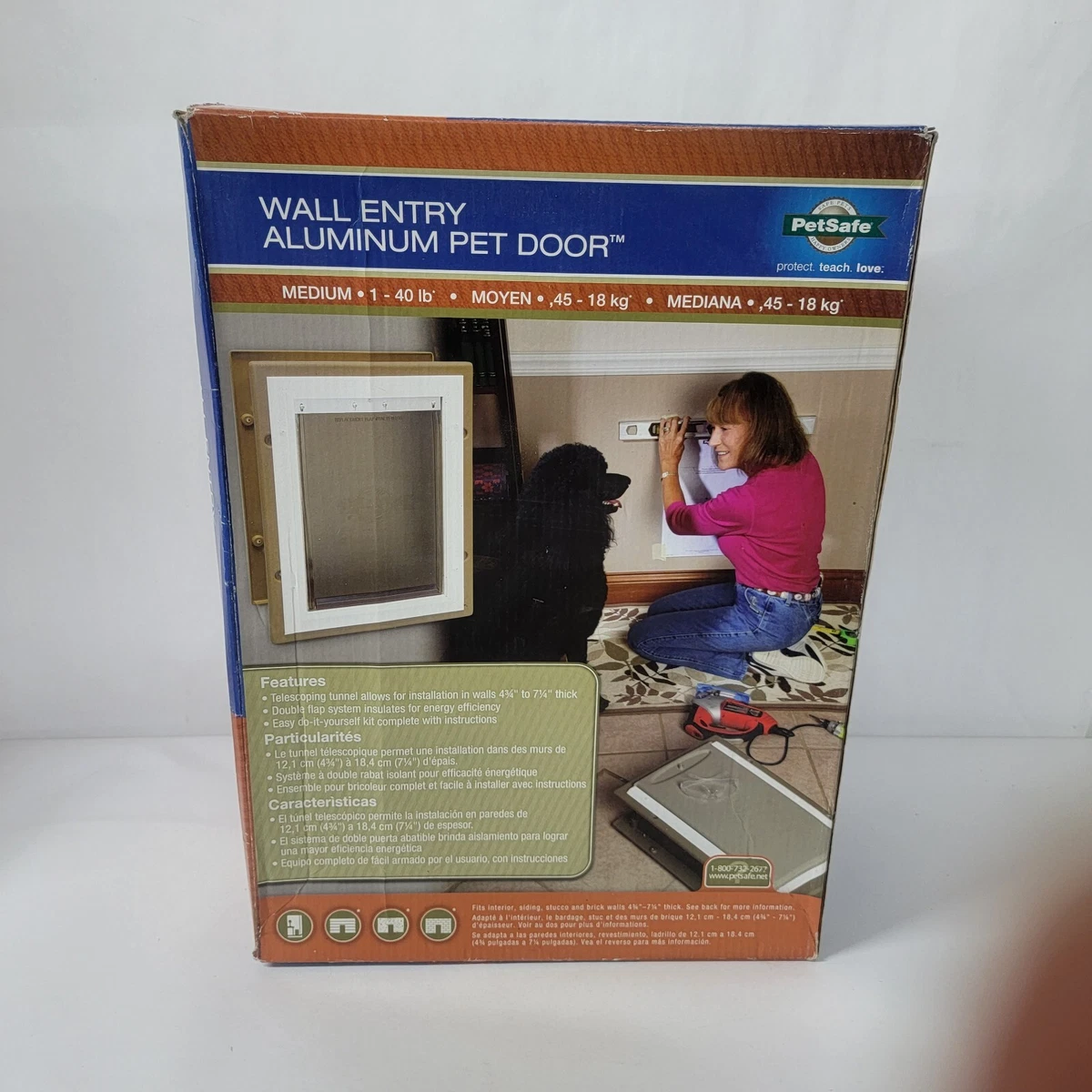 Petsafe wall entry pet door with telescoping clearance tunnel