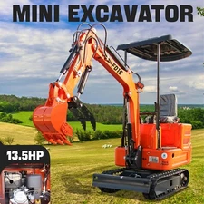 Free Shipping Hydraulic Thumb Mini Excavator Gasoline B&S USA Stock 13.5HP Farm