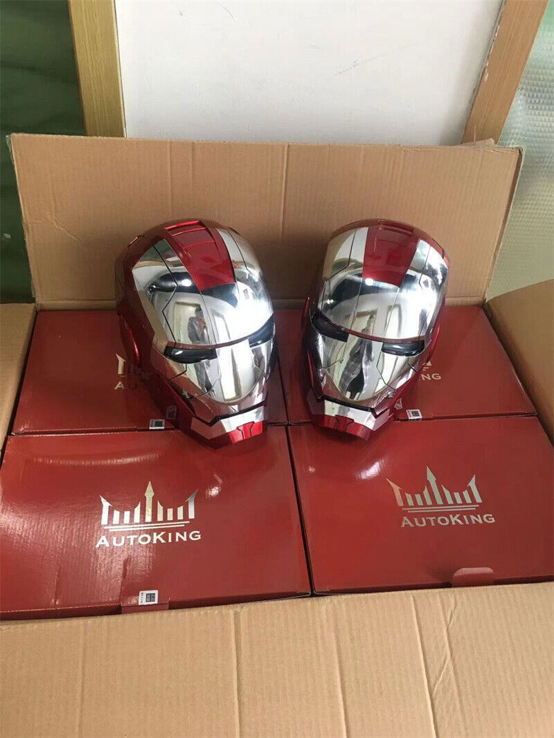 Casco De Iron Man Brillante 1 : 1 Modelo De Máscara Cosplay Mk5 Jarvis Wearable Eléctrico - Foto 4